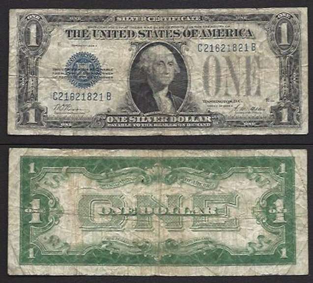 $1 1928-A Silver Certificate Funny Back Note