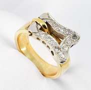 Dynamic Diamond Ring in 14K White and Yellow Gold