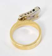 Dynamic Diamond Ring in 14K White and Yellow Gold