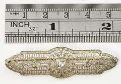 Antique-Style Diamond Brooch in 10K WG