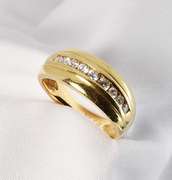 Stylish Channel Set Diamond Ring in 14K