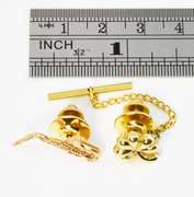 Suave Saxophone and  Clover Tie Tacks in 14K