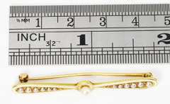 Antique Propeller Brooch with Pearls in 14K
