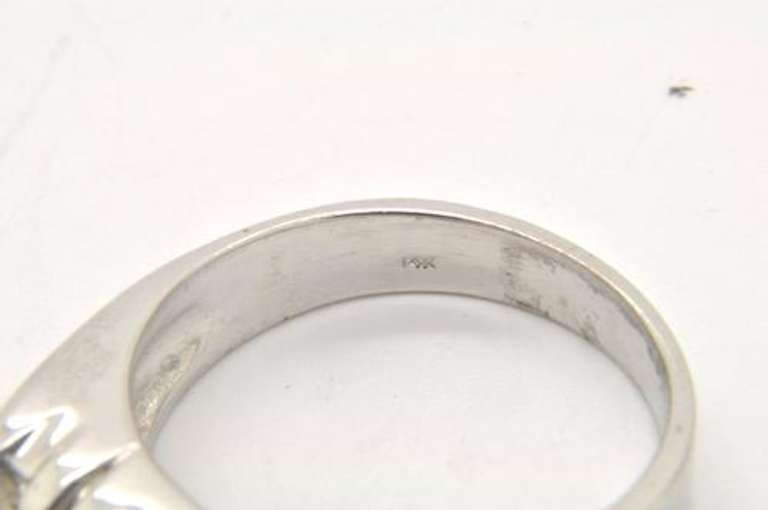 MENS 14 KT WHITE GOLD DIAMOND BAND