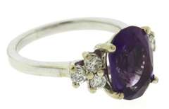 Fantastic Amethyst and Diamond White Gold Ring