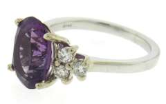 Fantastic Amethyst and Diamond White Gold Ring