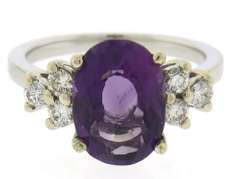 Fantastic Amethyst and Diamond White Gold Ring