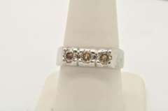 MENS 14 KT WHITE GOLD DIAMOND BAND