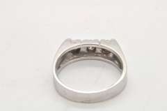 MENS 14 KT WHITE GOLD DIAMOND BAND