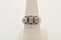 MENS 14 KT WHITE GOLD DIAMOND RING