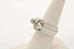 MENS 14 KT WHITE GOLD DIAMOND RING