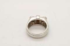 MENS 14 KT WHITE GOLD DIAMOND RING