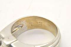 MENS 14 KT WHITE GOLD DIAMOND RING