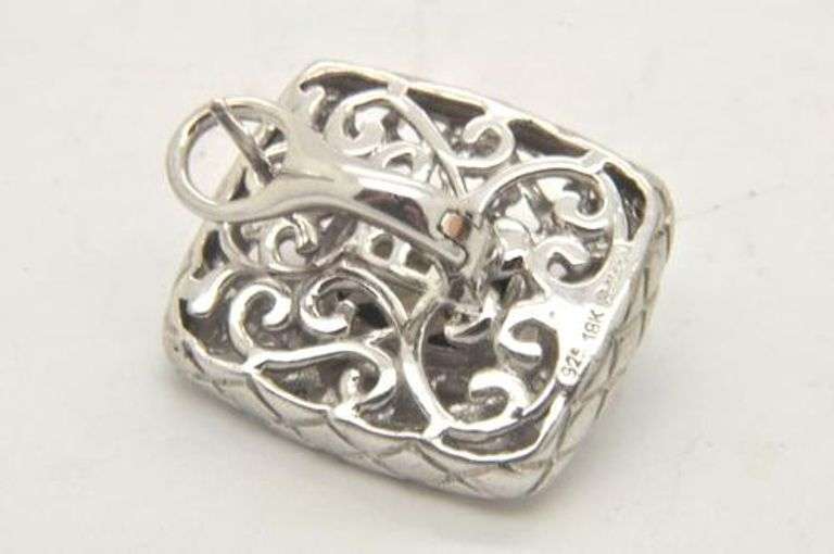 LADIES 18 KT AND STERLING SILVER BELLARRI EARRINGS