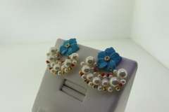 Gold Plated Nakomol Flower and Pearl Earrings