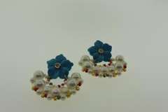 Gold Plated Nakomol Flower and Pearl Earrings