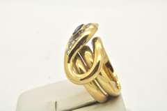 LADIES 18 KT DIAMOND AND SAPPHIRE SNAKE RING