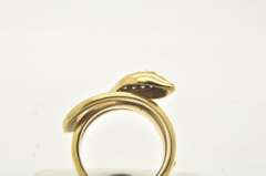 LADIES 18 KT DIAMOND AND SAPPHIRE SNAKE RING