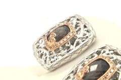 LADIES 18 KT AND STERLING SILVER BELLARRI EARRINGS