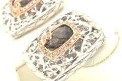 LADIES 18 KT AND STERLING SILVER BELLARRI EARRINGS