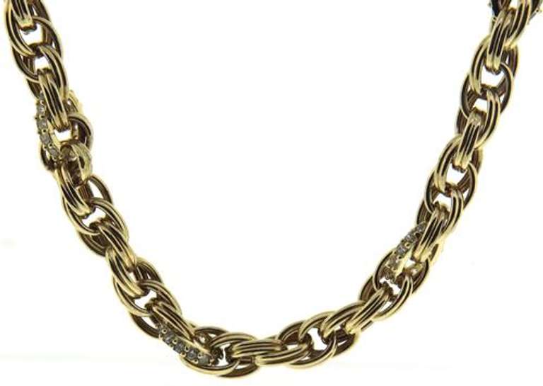 Fabulous Double Oval Link CZ Necklace