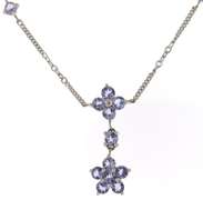 Favorite White Gold Tanzanite Cluster Necklace