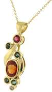 Gorgeous Multi Gemstone & Diamond Yellow Gold Necklace