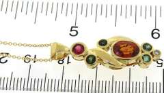 Gorgeous Multi Gemstone & Diamond Yellow Gold Necklace
