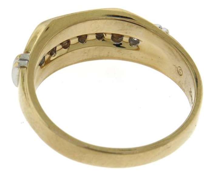 Gents Yellow Gold Channel Set Diamond Band Ring