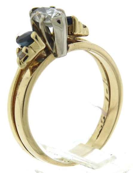 Stunning Marquise Diamond and Sapphire Ring