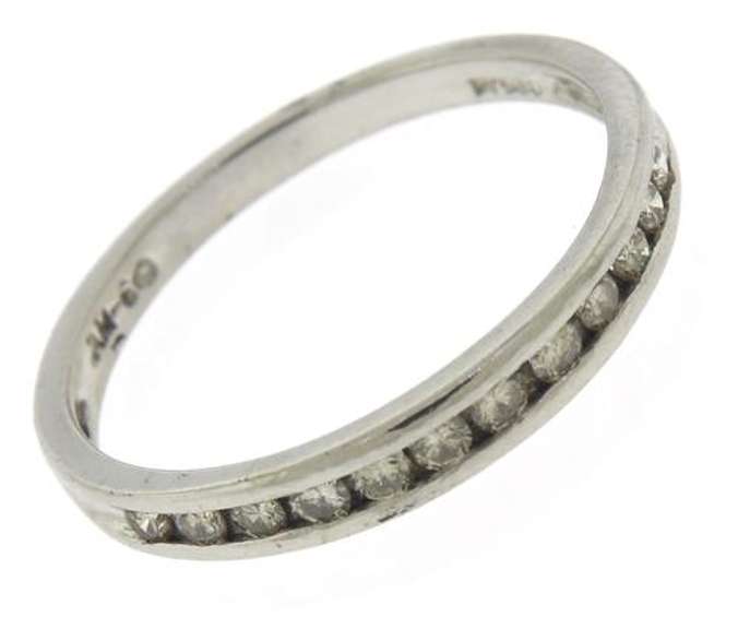 Classic Platinum Channel Set Diamond Band