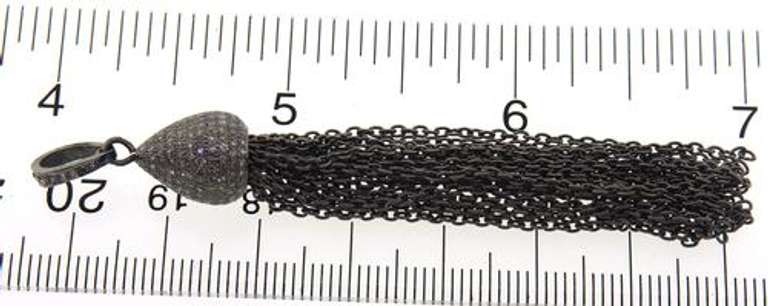 Gorgeous Diamond Tassle Sterling Silver Pendant