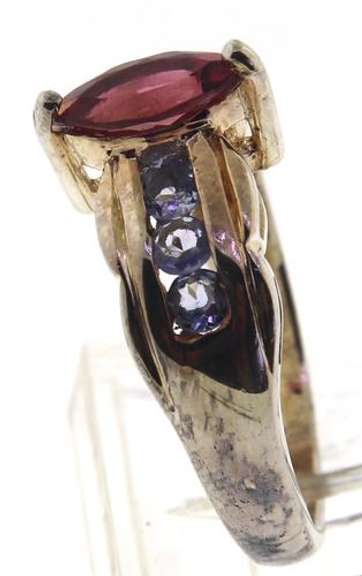 Sterling Silver Pink Topaz and CZ Ring