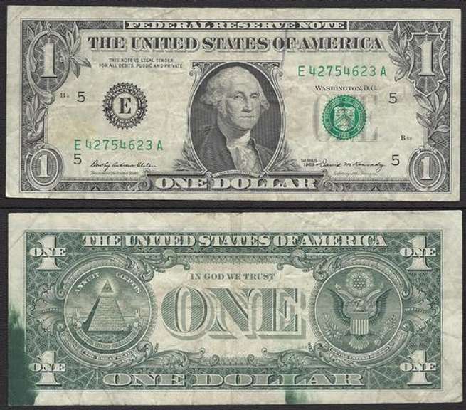 $1 1969 FRN double Ink Smears Great Error