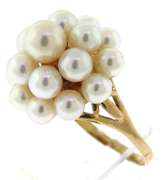 Elegant 18kt Pearl Cluster Ring