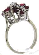 Spectacular 14kt WG Ruby and Diamond Floral Cluster Ring
