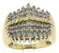 Popular Wide Diamond Pae Ring in Yellow Gold
