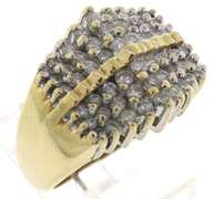 Popular Wide Diamond Pae Ring in Yellow Gold