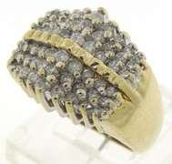 Popular Wide Diamond Pae Ring in Yellow Gold