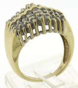 Popular Wide Diamond Pae Ring in Yellow Gold