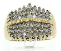 Popular Wide Diamond Pae Ring in Yellow Gold