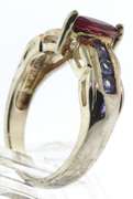 Sterling Silver Pink Topaz and CZ Ring