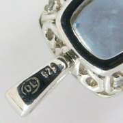 Sterling Silver Blue Topaz & CZ Pendant