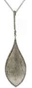Favorite Textured Leaf Design Pendant w Diamond Accents
