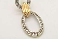 14 KT TWO TONE LADIES DIAMOND HANGING EARRINGS