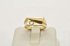MENS 14 KT YELLOW GOLD DIAMOND RING