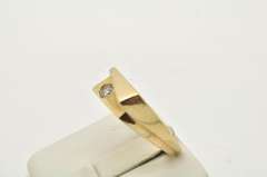 MENS 14 KT YELLOW GOLD DIAMOND RING