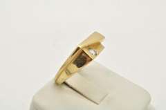 MENS 14 KT YELLOW GOLD DIAMOND RING