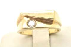 MENS 14 KT YELLOW GOLD DIAMOND RING