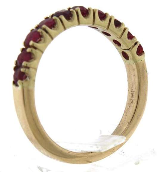 Alluring 14kt YG Round Cut Ruby Band Ring
